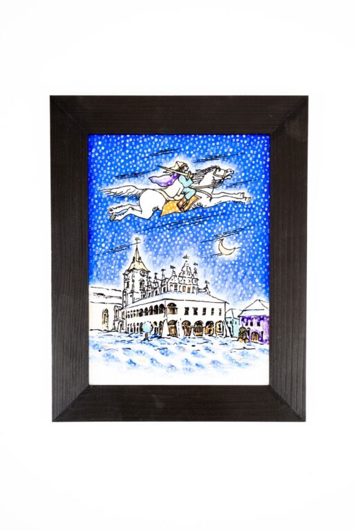 Podmaľba na sklo – sv. Martin nad Levočskou radnicou XVIII.