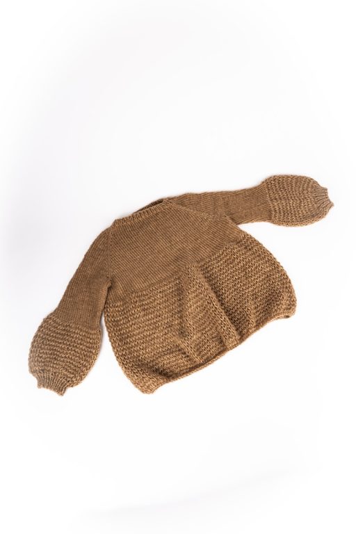 Pulóver pletený s balónovými rukávmi