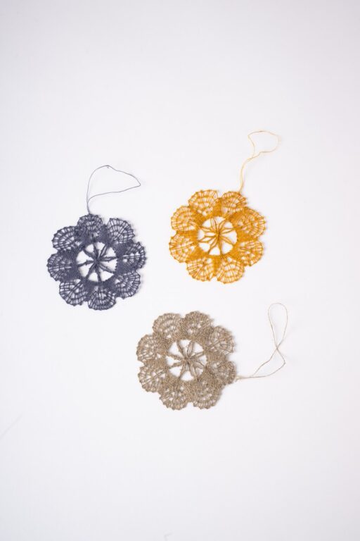 Ozdoba paličkovaná závesná – ľan 2D