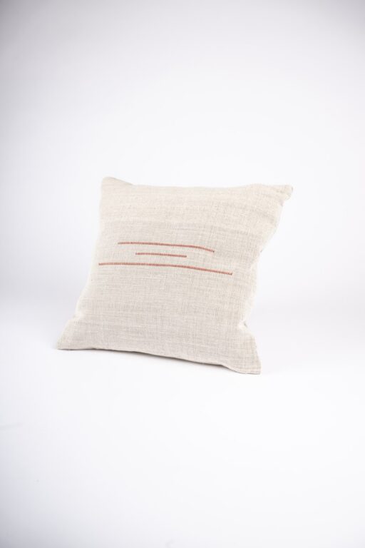 Vankúš ľanový tkaný so vzorom – línie I.