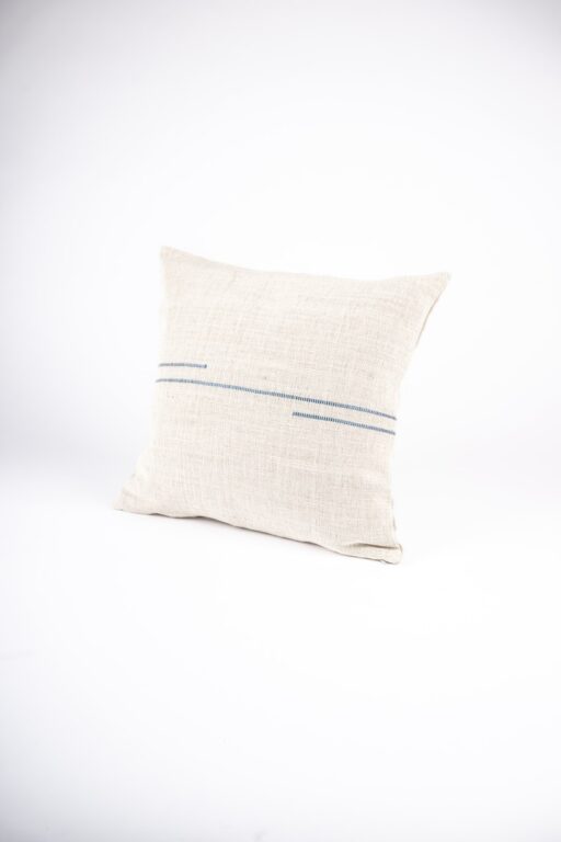 Vankúš ľanový tkaný so vzorom – línie II.